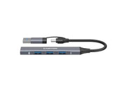 Canyon DS-02 4-in-1 USB-A/C Hub, Grau USB-Hubs - USB 3.0 - 4 - Grau
