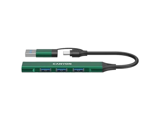 Canyon DS-02 4-in-1 USB-A/C Hub, Grün USB-Hubs