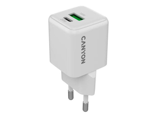 Canyon GaN 20W USB-C PD & USB-A Ladegerät, Weiß
