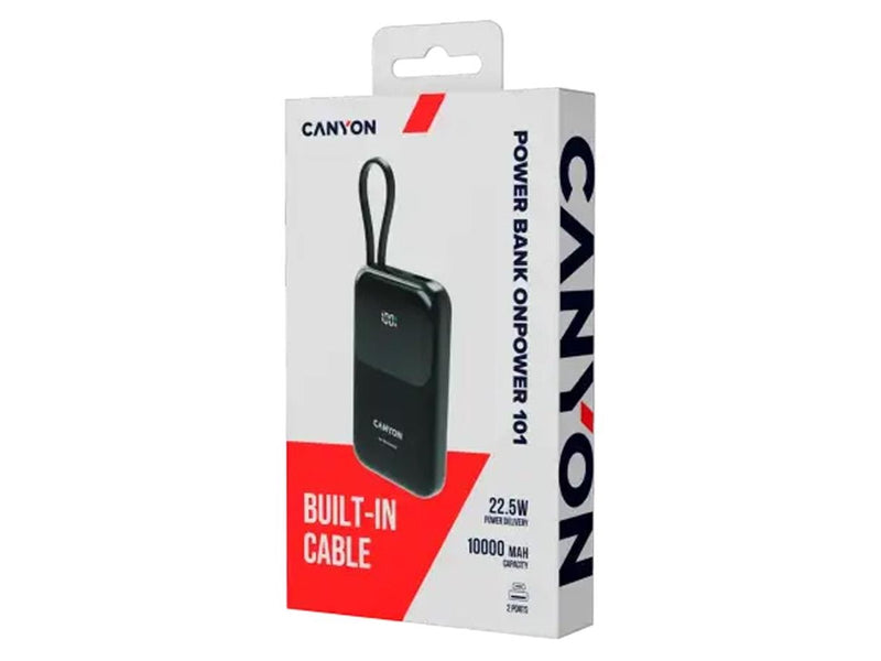Canyon OnPower 101 10000 mAh PD 22.5W, Schwarz - 10000 mAh