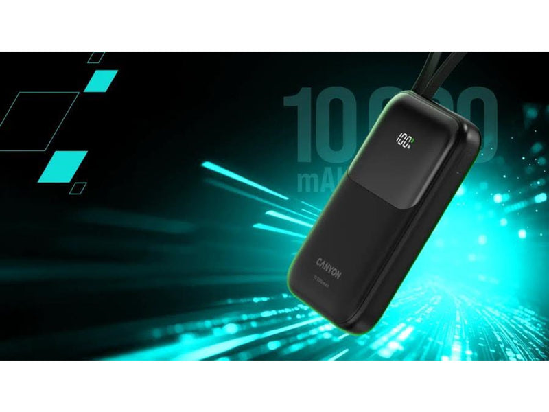 Canyon OnPower 101 10000 mAh PD 22.5W, Schwarz - 10000 mAh