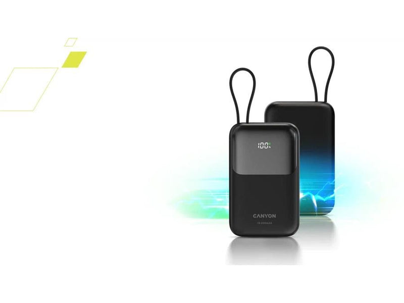 Canyon OnPower 101 10000 mAh PD 22.5W, Schwarz - 10000 mAh