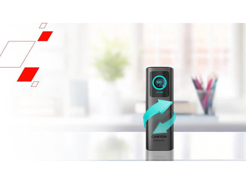Canyon OnPower 265 20.000 mAh 165W, Dunkelgrau - 20000 mAh