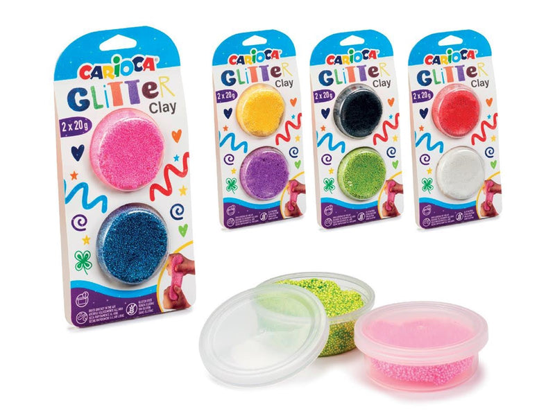 Carioca GLITTER modeling wax 2 pcs