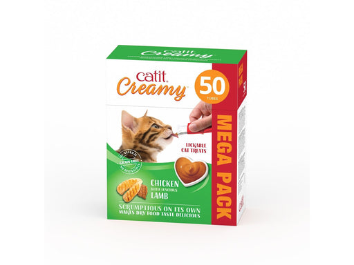 Catit - Creamy Treat for Cats - Chicken and Lamb - Mega pack 50 x 10 g