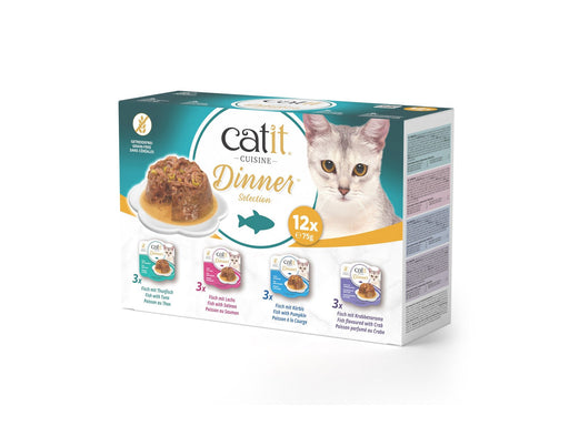 Catit - Dinner Dual-layer Wet Food for Cats - Multipack fish 12x75 g