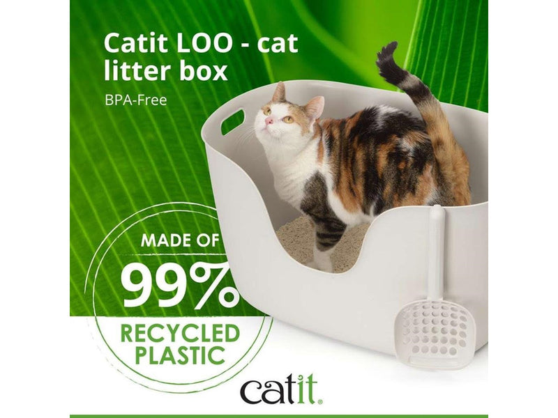 Catit LOO Cat Litter Box with/scooper, White