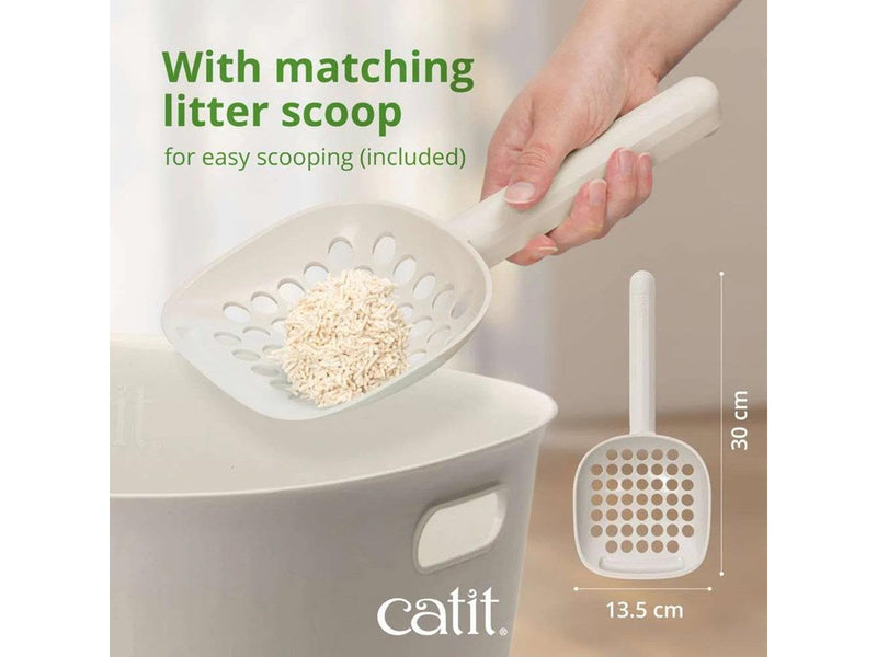 Catit LOO Cat Litter Box with/scooper, White