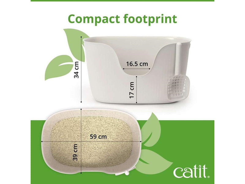 Catit LOO Cat Litter Box with/scooper, White