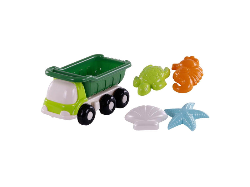 Cavallino Toys Cavallino Beach Dump Truck with 4 Sand Shapes Green