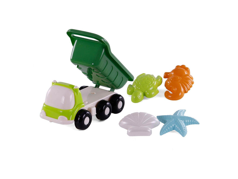 Cavallino Toys Cavallino Beach Dump Truck with 4 Sand Shapes Green
