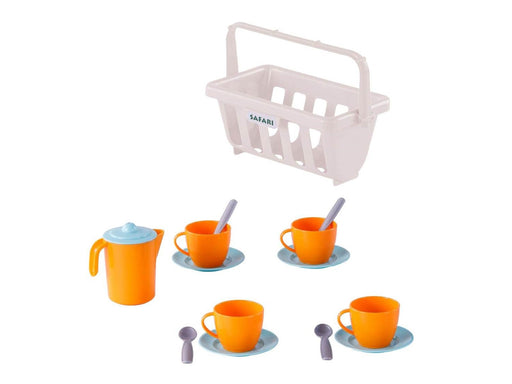 Cavallino Toys Cavallino Crockery in Basket Orange 15 pieces.