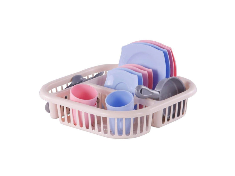 Cavallino Toys Cavallino Crockery with Dishwashing Rack Pink 30pcs.