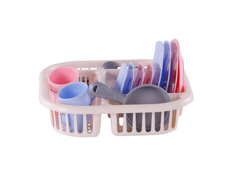 Cavallino Toys Cavallino Crockery with Dishwashing Rack Pink 30pcs.