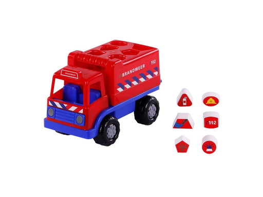 Cavallino Toys - Cavallino Fire Truck Shape Sorter with 6 Blocks 26cm