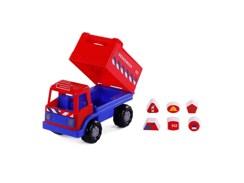 Cavallino Toys - Cavallino Fire Truck Shape Sorter with 6 Blocks 26cm