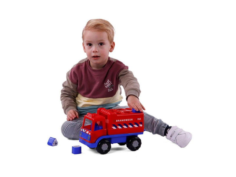 Cavallino Toys - Cavallino Fire Truck Shape Sorter with 6 Blocks 26cm