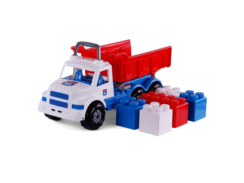 Cavallino Toys Cavallino Route 66 XL Dump Truck with Building Blocks