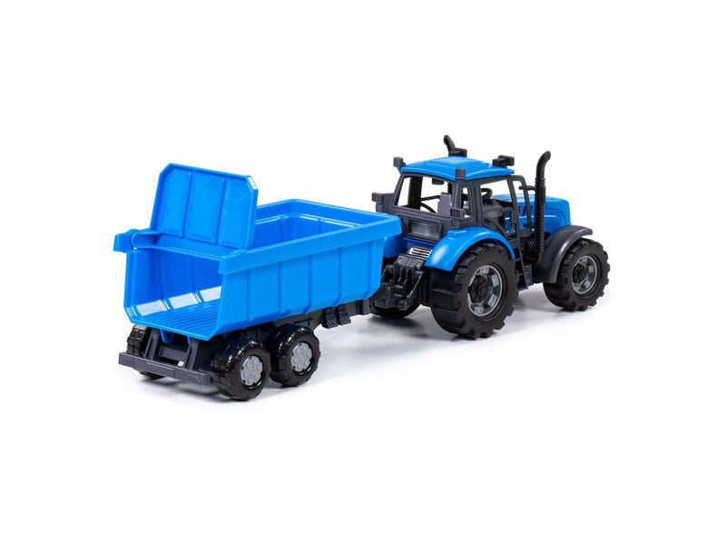 Cavallino Toys - Cavallino Tractor with Dump Truck Trailer Blue Scale 1:32