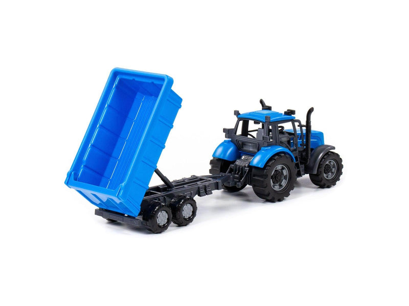 Cavallino Toys - Cavallino Tractor with Dump Truck Trailer Blue Scale 1:32