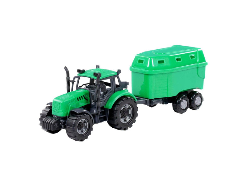 Cavallino Toys Cavallino Tractor with Horse Trailer Green Scale 1:32