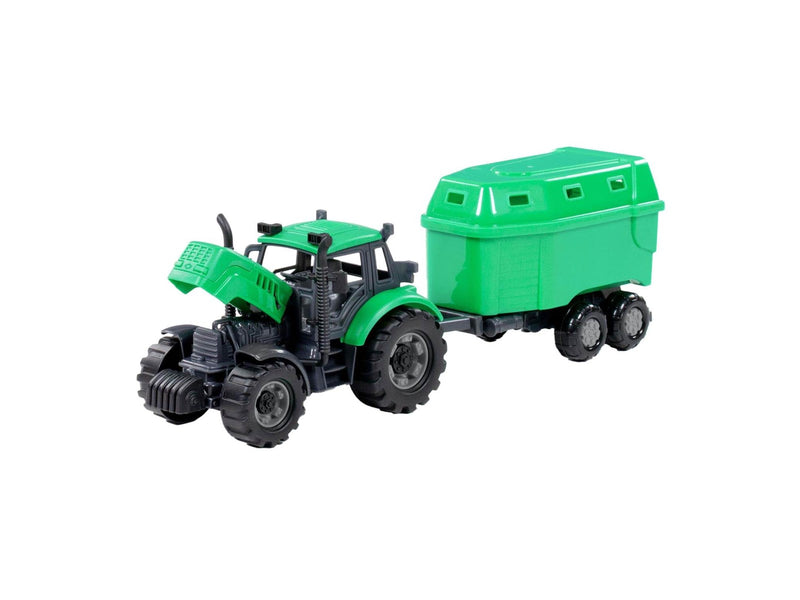 Cavallino Toys Cavallino Tractor with Horse Trailer Green Scale 1:32