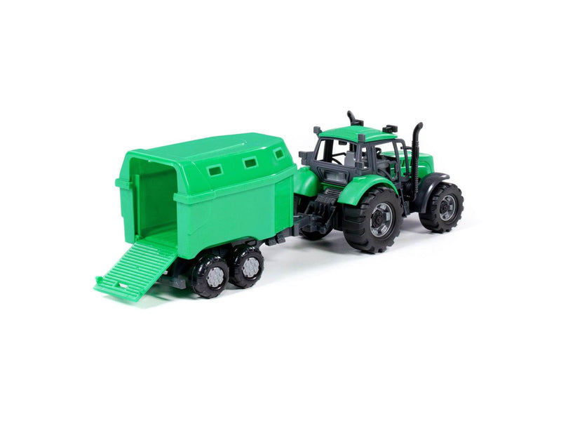 Cavallino Toys Cavallino Tractor with Horse Trailer Green Scale 1:32