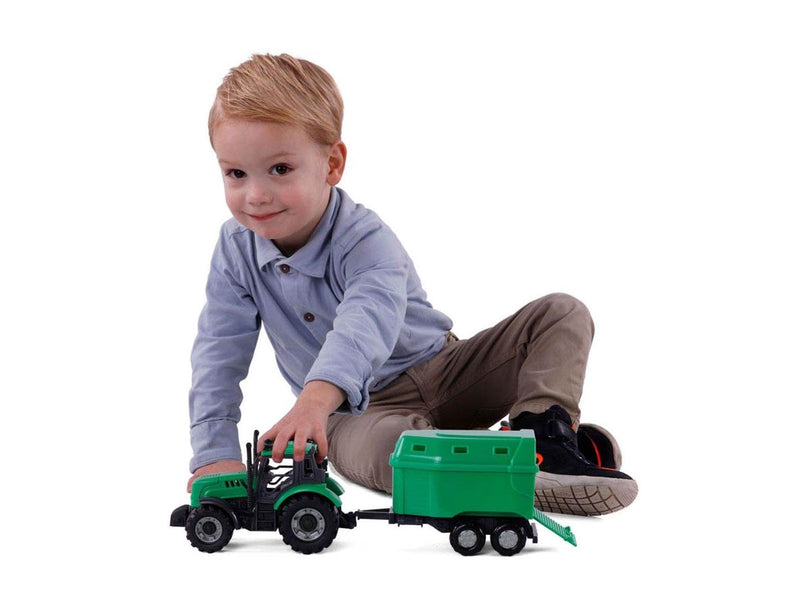 Cavallino Toys Cavallino Tractor with Horse Trailer Green Scale 1:32