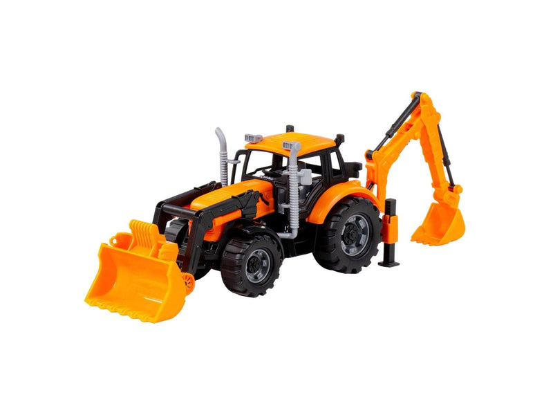 Cavallino Toys Cavallino Tractor with Loader and Excavator Yellow Scale 1:32