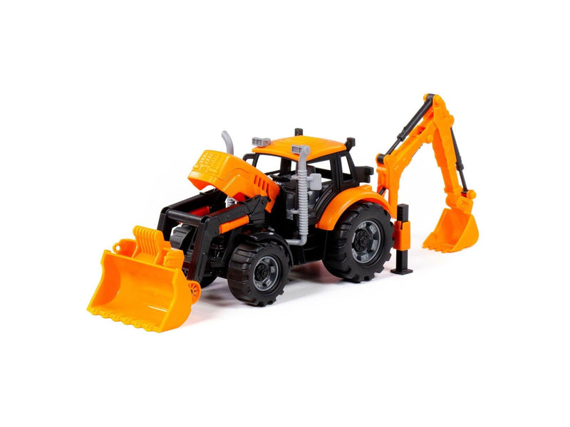 Cavallino Toys Cavallino Tractor with Loader and Excavator Yellow Scale 1:32