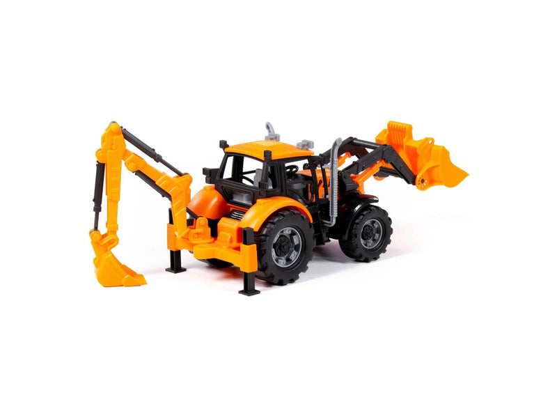 Cavallino Toys Cavallino Tractor with Loader and Excavator Yellow Scale 1:32