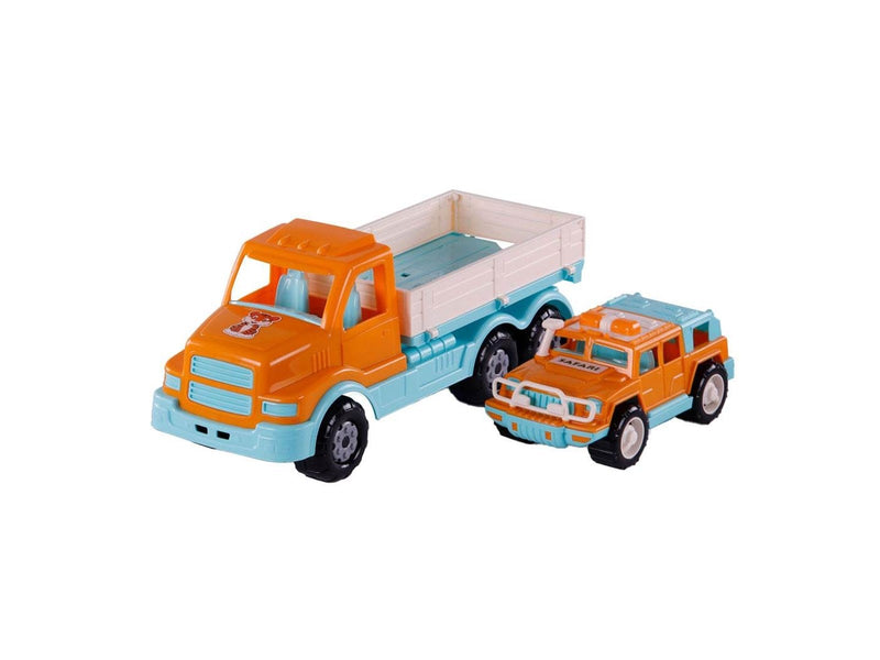 Cavallino Toys - XL Torpedo Truck with Survival Jeep Orange 44.5cm