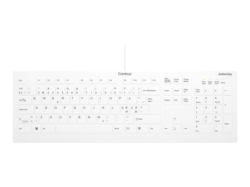 Cherry Active Key AK-C8112 - keyboard - medical - 100% full size - QWERTY - Pan Nordic - white Input Device - Tastatur - Full-Size - Nordic ISO - Weiss