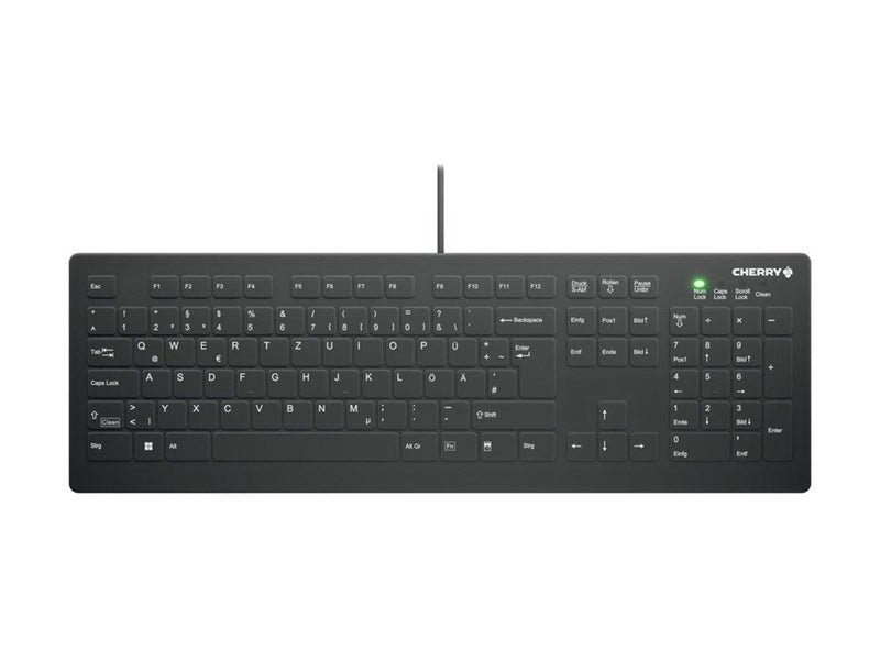 Cherry Active Key AK-C8112 - keyboard - wipe disinfection flat key profile - 100% full size - QWERTZ - German - black Input Device - Tastatur - Full-Size - Deutsch - Schwarz
