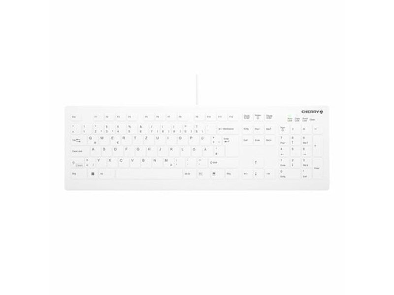 Cherry Active Key AK-C8112 - keyboard - wipe disinfection flat key profile IP68 - 100% full size - QWERTZ - German - white Input Device - Tastatur - Full-Size - Deutsch - Weiss