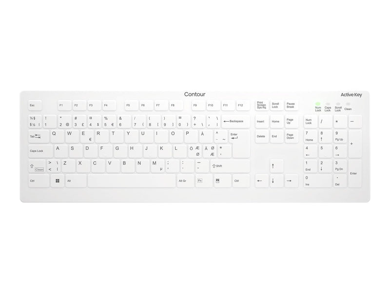 Cherry Active Key AK-C8112 - keyboard - wipe disinfection flat key profile - QWERTY - Pan Nordic - white Input Device - Tastatur - Nordic ISO - Weiss