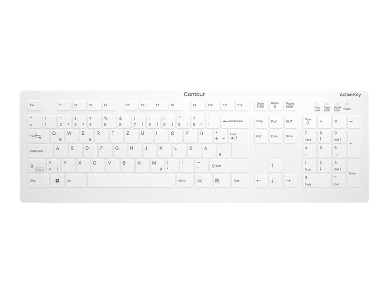 Cherry Active Key AK-C8112 - keyboard - wipe disinfection flat key profile - QWERTZ - German - white Input Device - Tastatur - Deutsch - Weiss