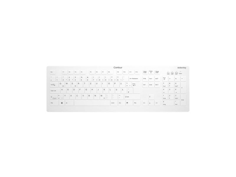 Cherry Active Key AK-C8112 - keyboard - wipe disinfection flat key profile - QWERTZ - German - white Input Device - Tastatur - Deutsch - Weiss