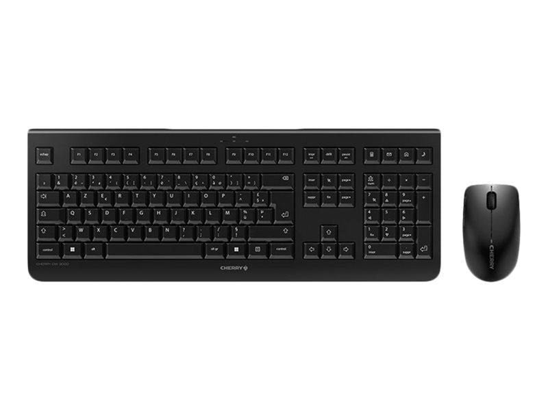 Cherry DW 3000 - Tastatur & Maus Set - Französisch - Schwarz