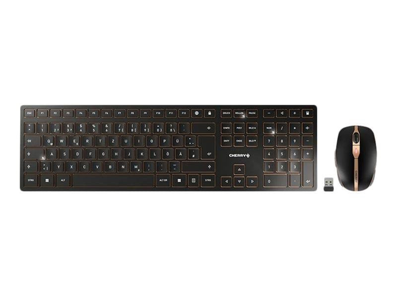 Cherry DW 9000 SLIM - Tastatur & Maus Set - Deutsch - Gold
