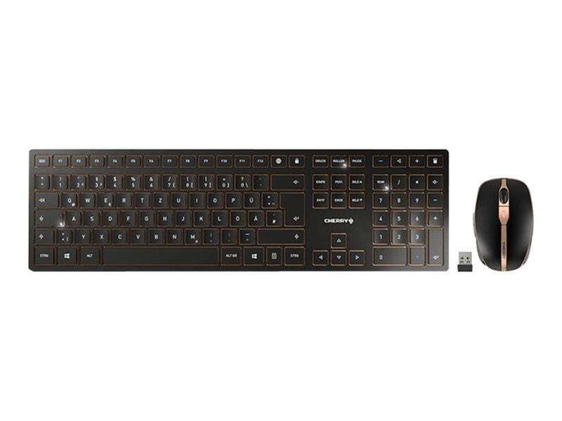 Cherry DW 9000 SLIM - Tastatur & Maus Set - Deutsch - Gold
