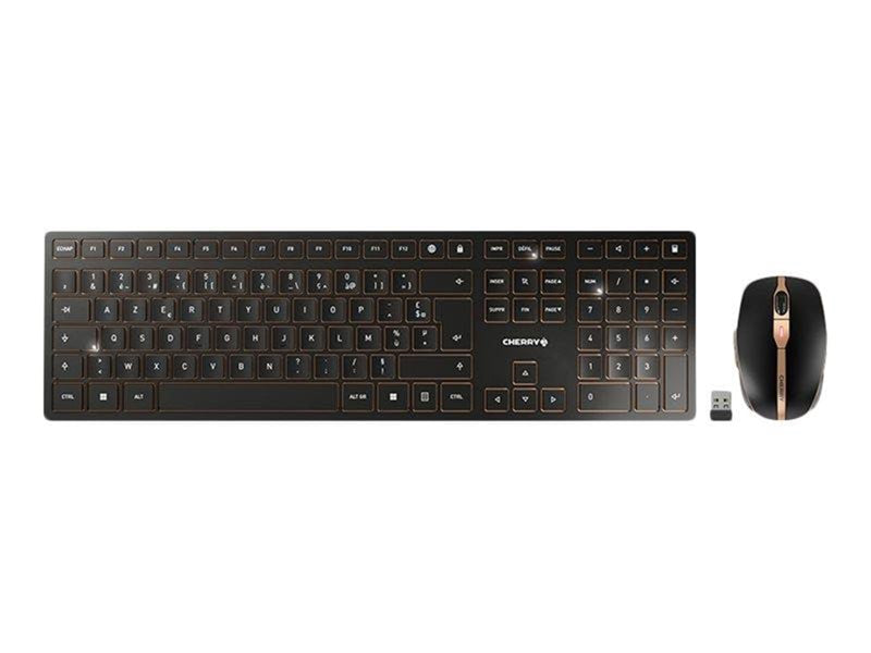 Cherry DW 9100 SLIM - Tastatur & Maus Set - Französisch - Gold