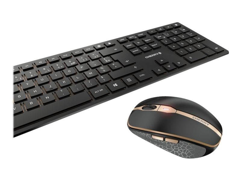 Cherry DW 9100 SLIM - Tastatur & Maus Set - Französisch - Gold
