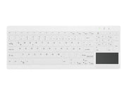 Cherry Medical AK-C7412F - keyboard - compact compact - with touchpad - QWERTY - Pan Nordic - white Input Device - Tastatur - Nordic ISO - Weiss