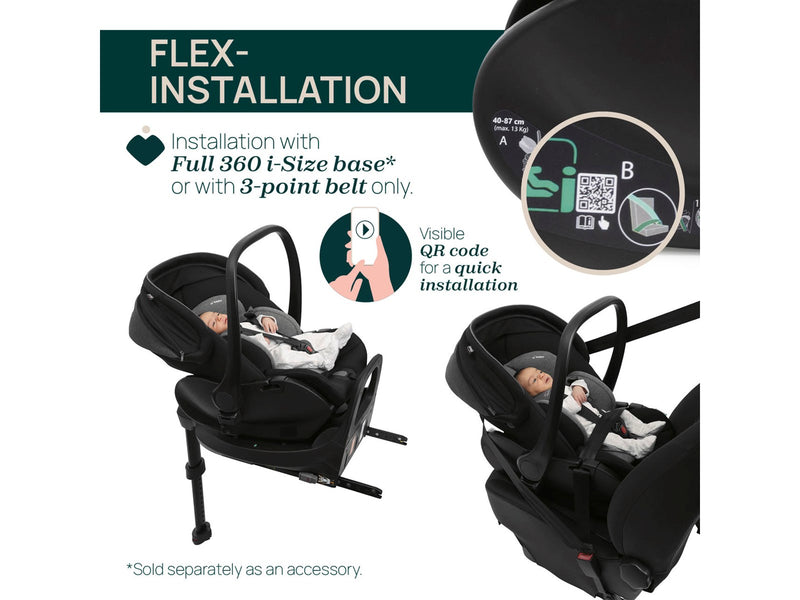 Chicco First-Seat Recline i-Size (40-87 cm)Vollständige 360 i-Size Basis (Zubehör separat erhältlich)