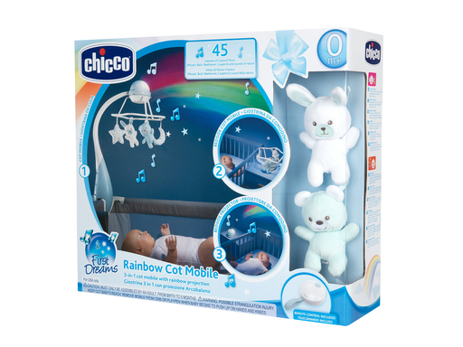 Chicco Rainbow cot mobile light blue