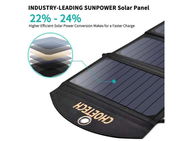 Choetech SC001 Portabel Solar Panel -19W - 2x USB-A