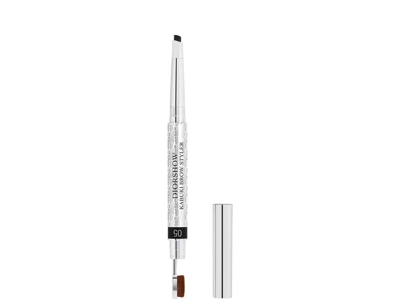 Christian Dior Diorshow Kabuki, Double-Ended, Eyebrow Cream Pencil & Brush 2-In-1, 05, Black, 0.09 g