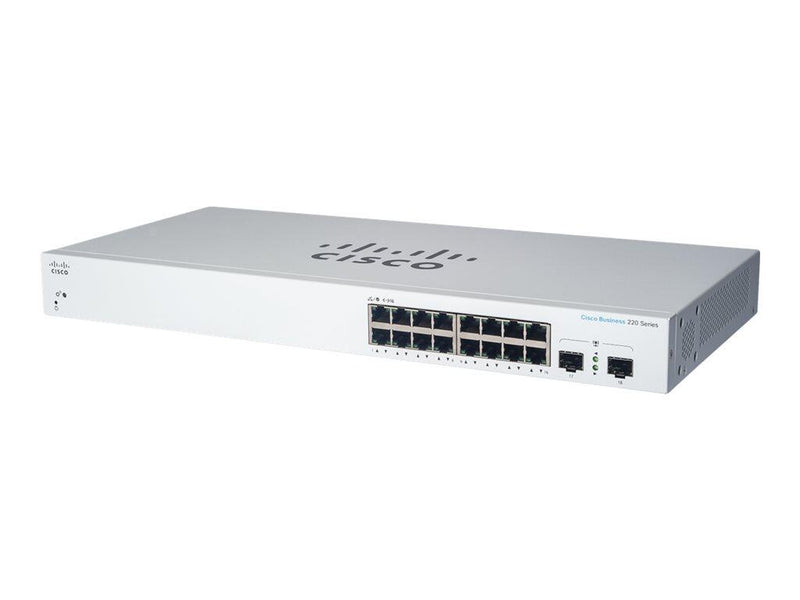 Cisco Switch Business 220-Series 18-Port 1GbE 130W PoE smart managed