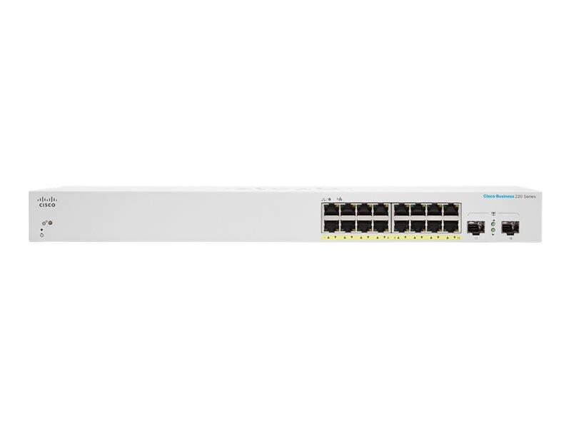 Cisco Switch Business 220-Series 18-Port 1GbE 130W PoE smart managed